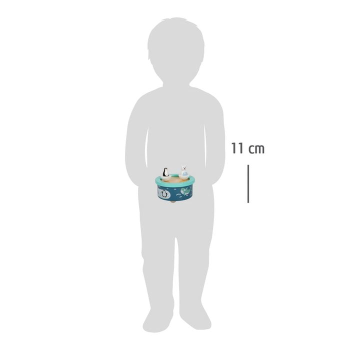 Houten muziekdoos IJsbeer & Pinguïn