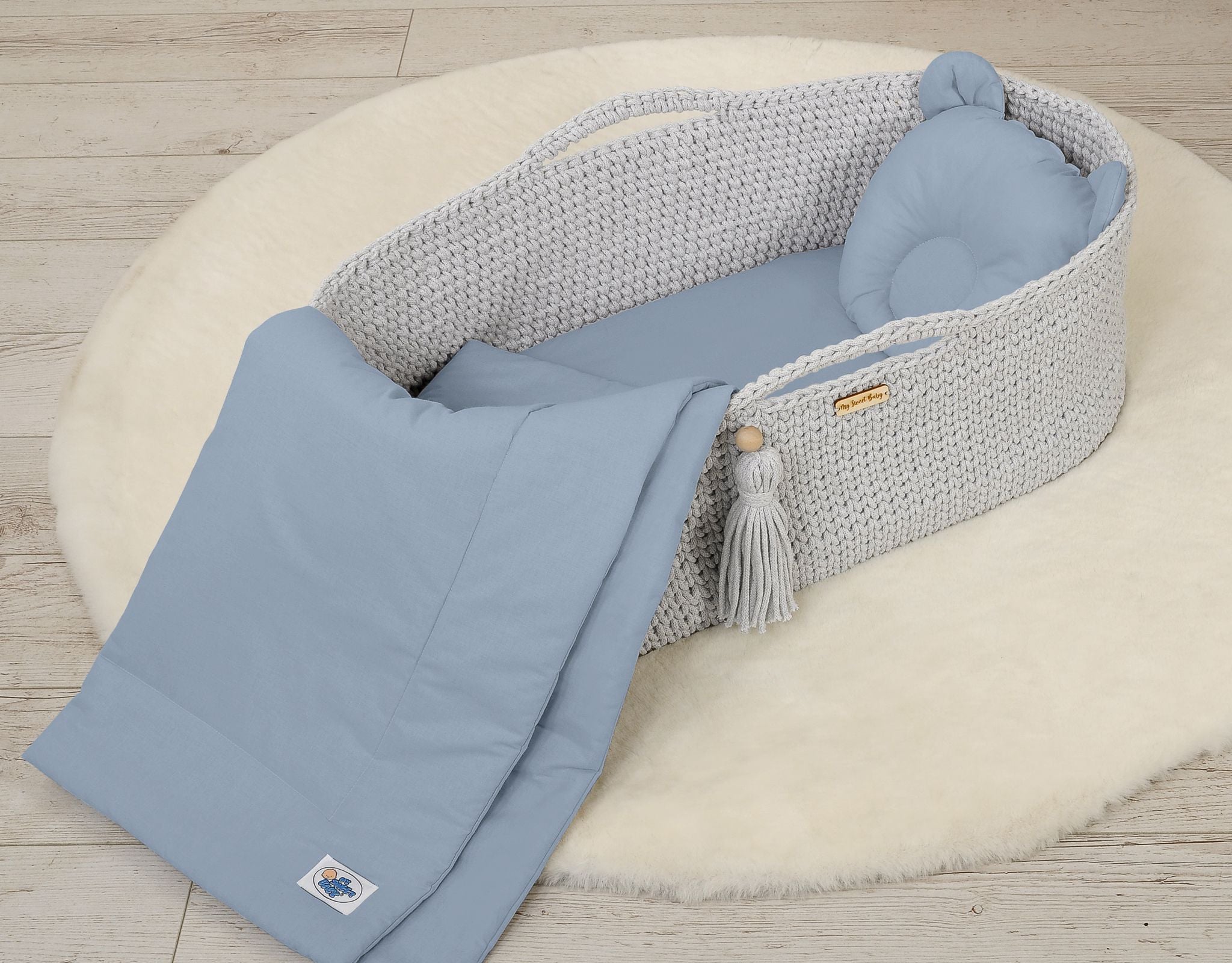 Baby deken met vulling en teddybeer kussentje