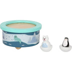 Houten muziekdoos IJsbeer & Pinguïn