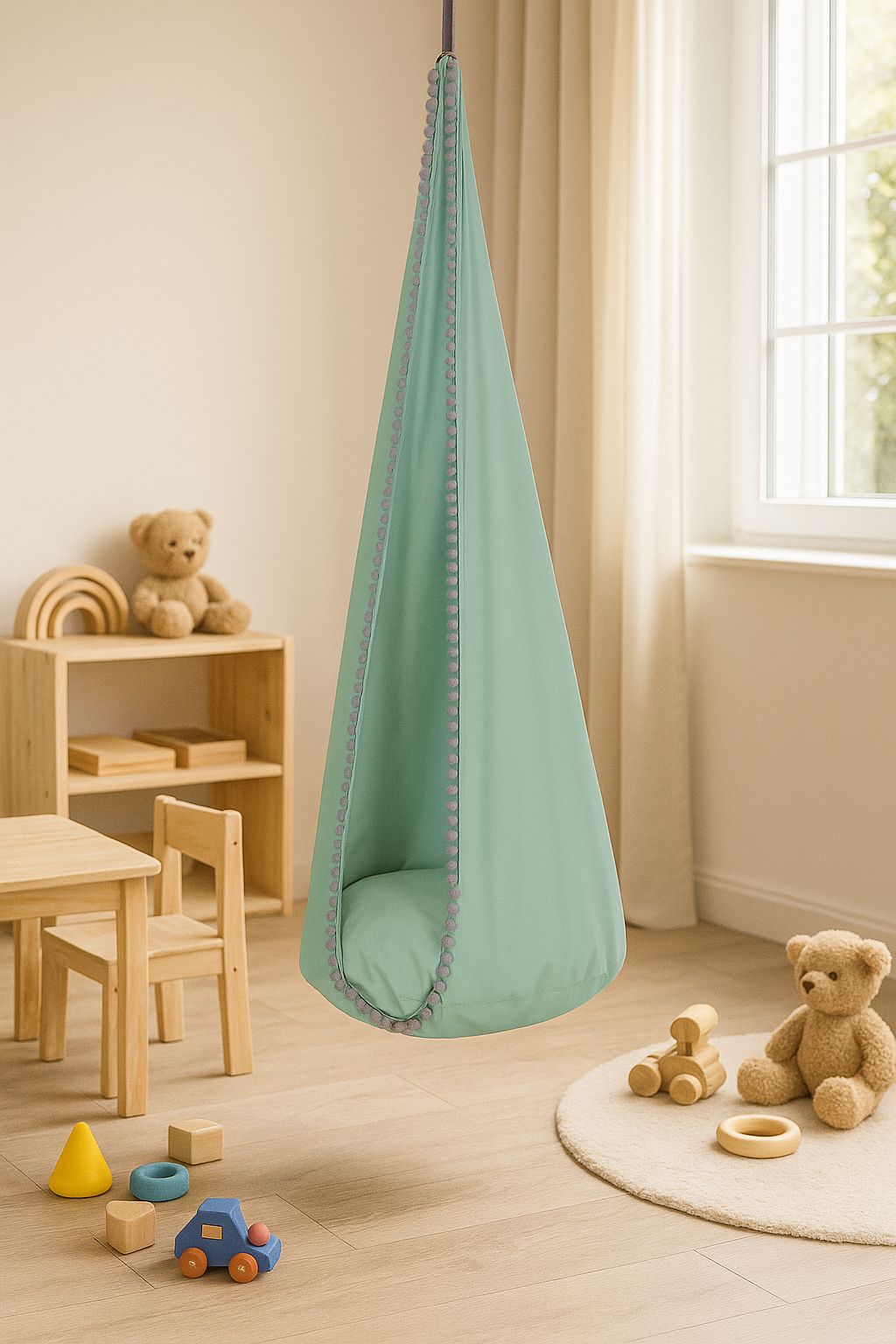 Hangende schommelcocon voor kinderen