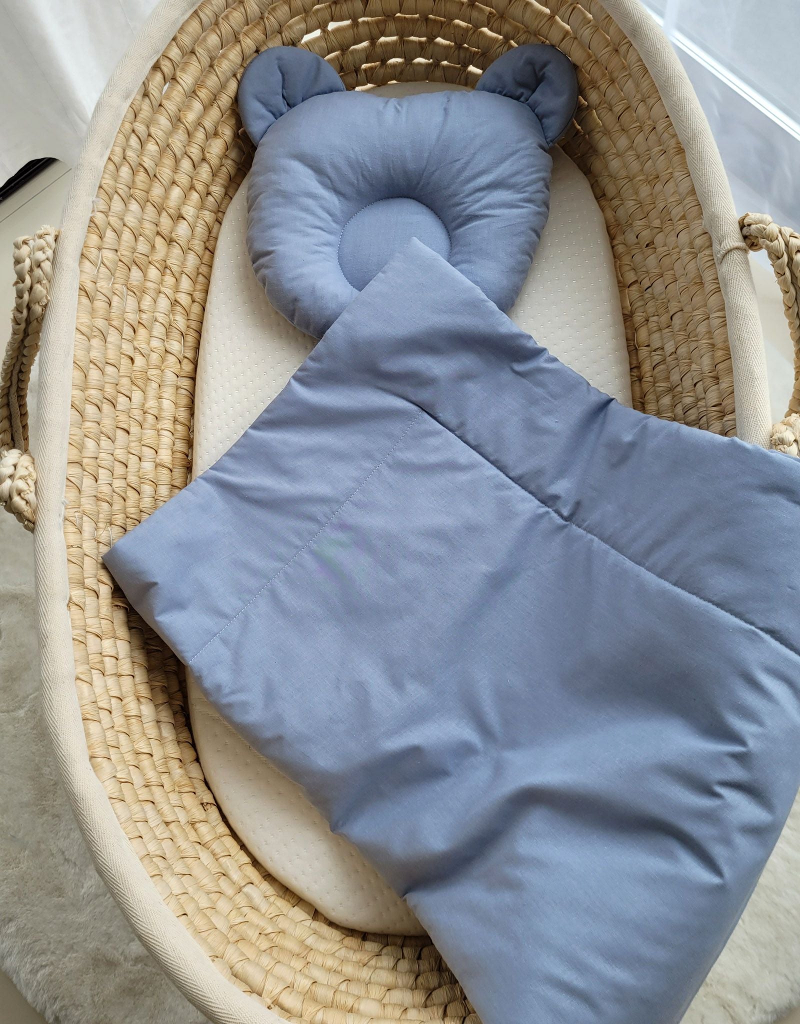 Baby deken met vulling en teddybeer kussentje