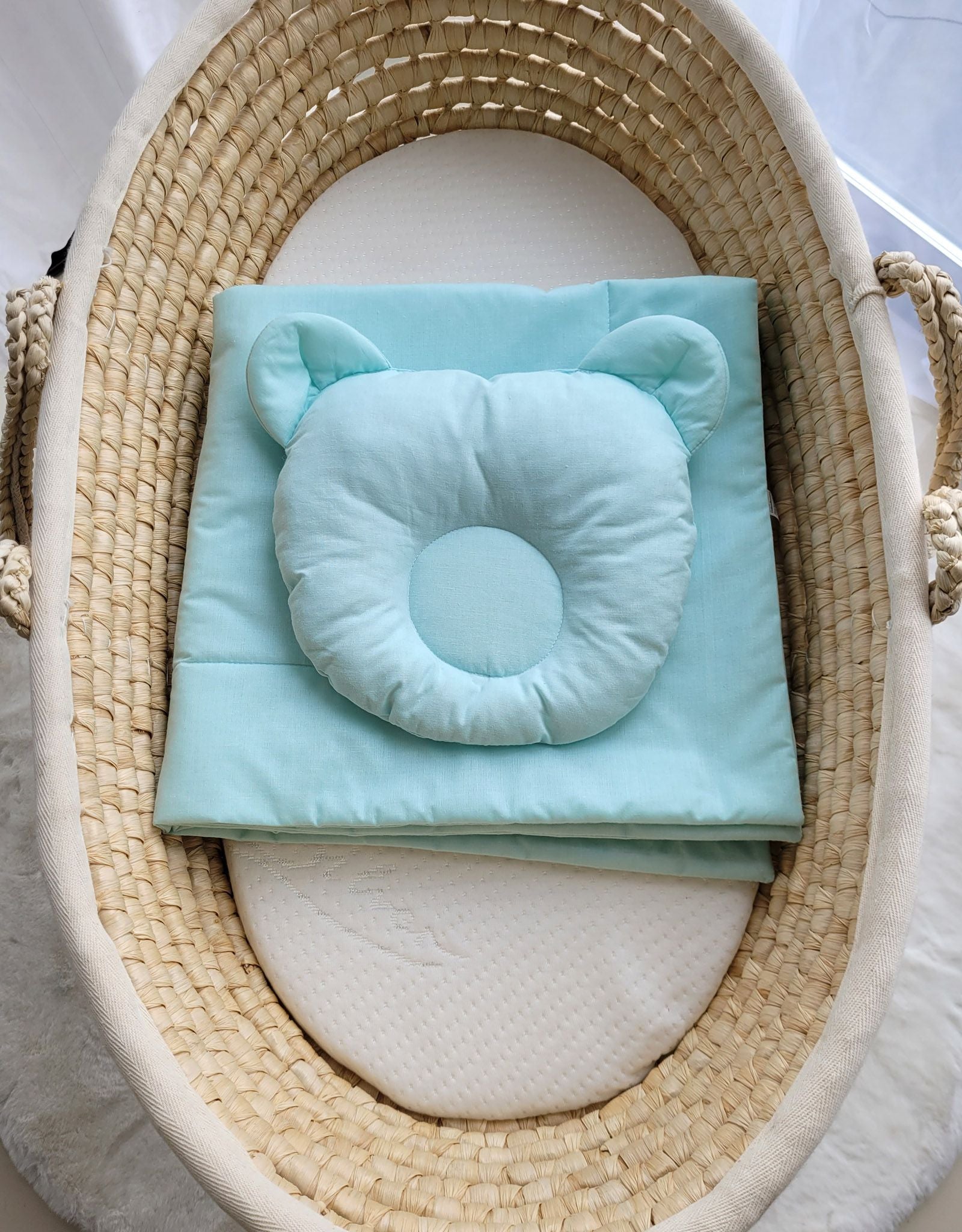 Baby deken met vulling en teddybeer kussentje