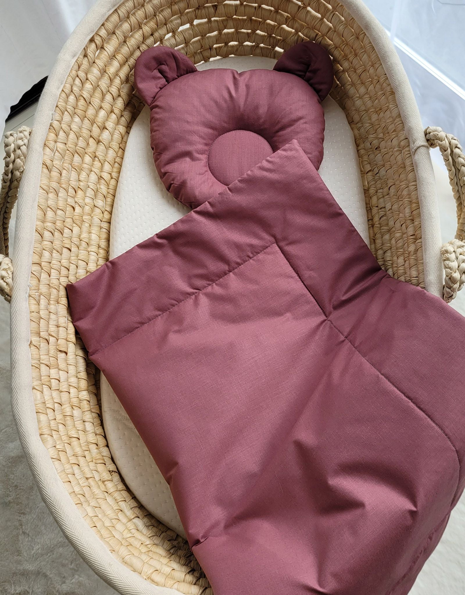 Baby deken met vulling en teddybeer kussentje