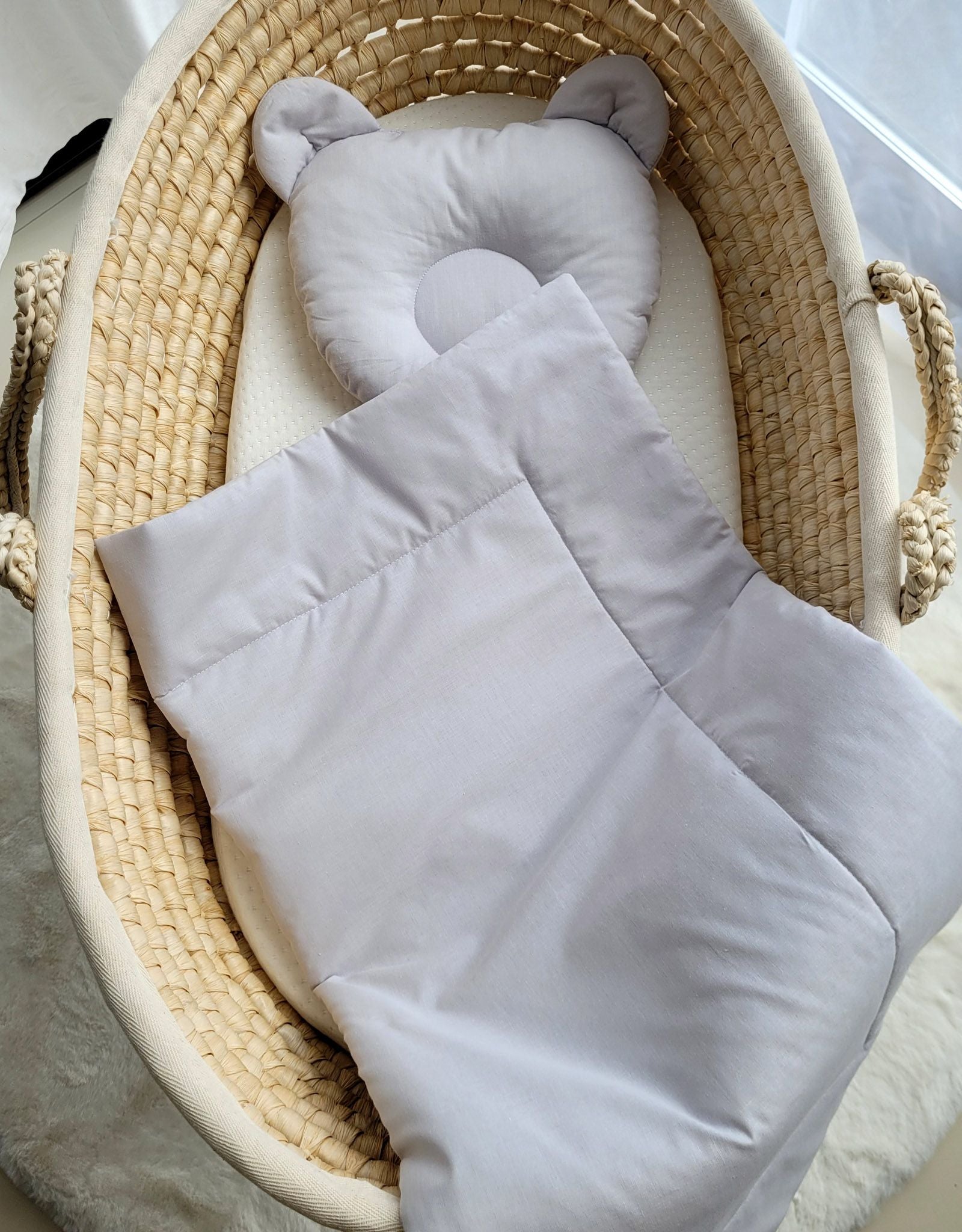 Baby deken met vulling en teddybeer kussentje