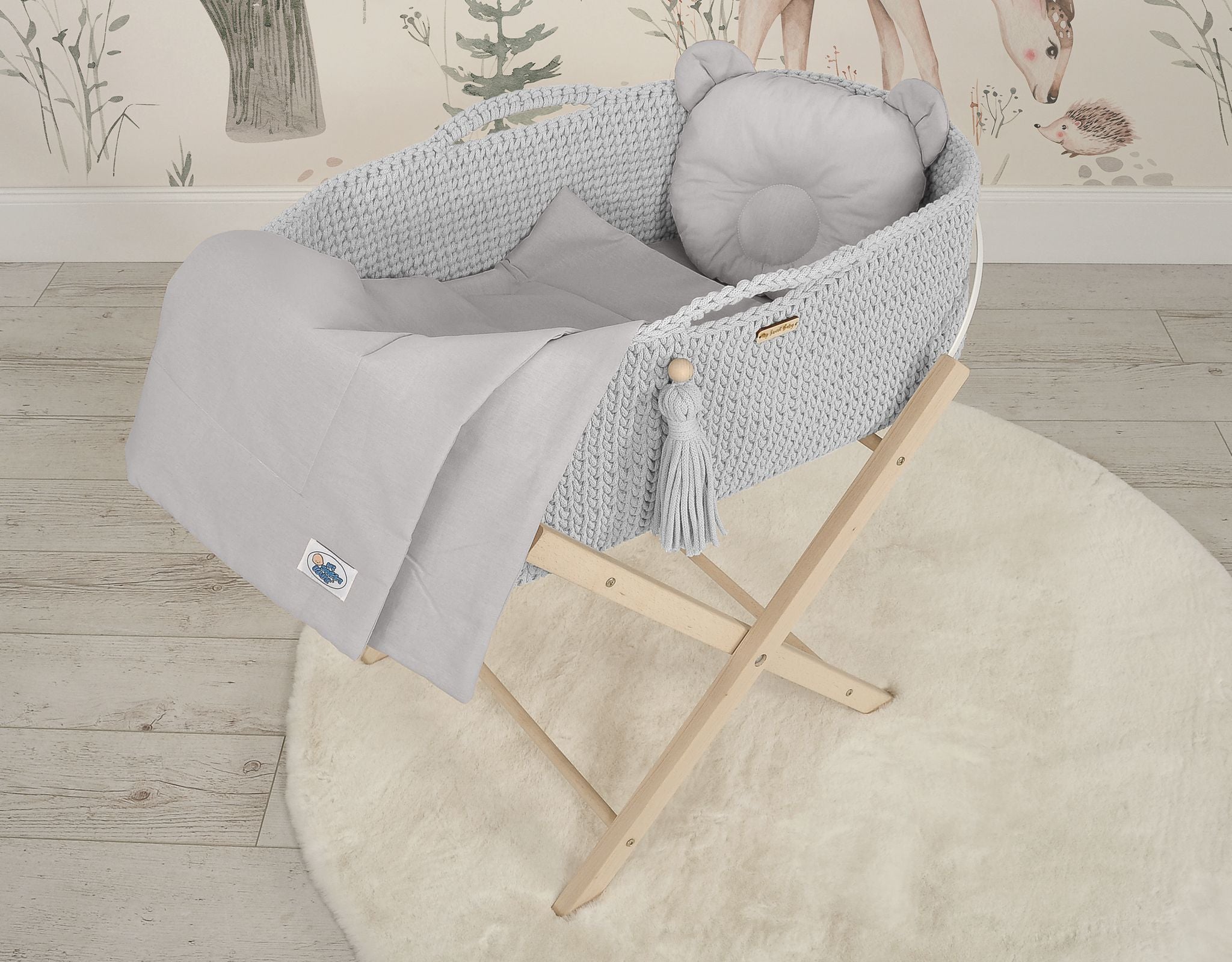 Baby deken met vulling en teddybeer kussentje