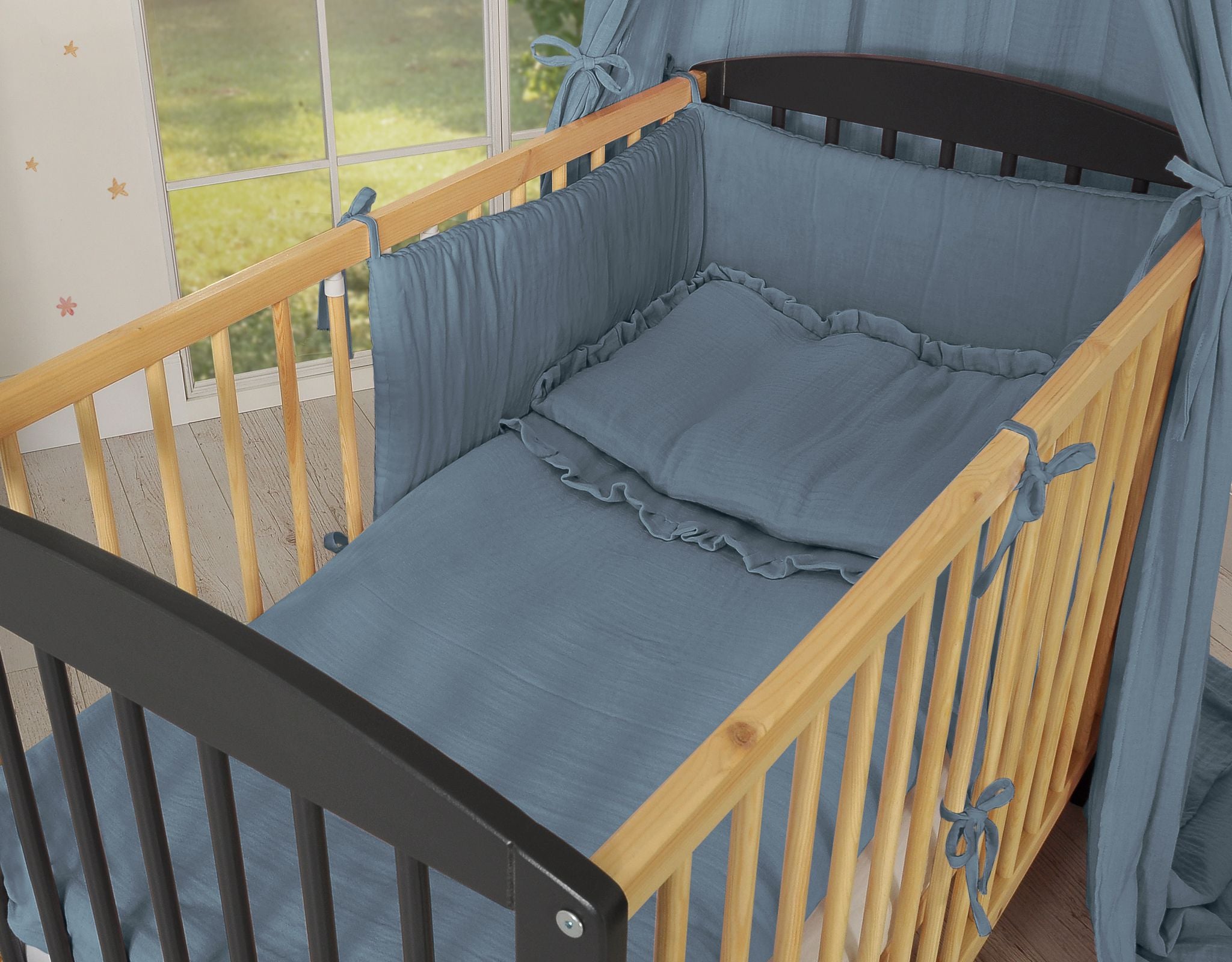 Mousseline baby kussensloop en dekbedovertrek 100x135cm