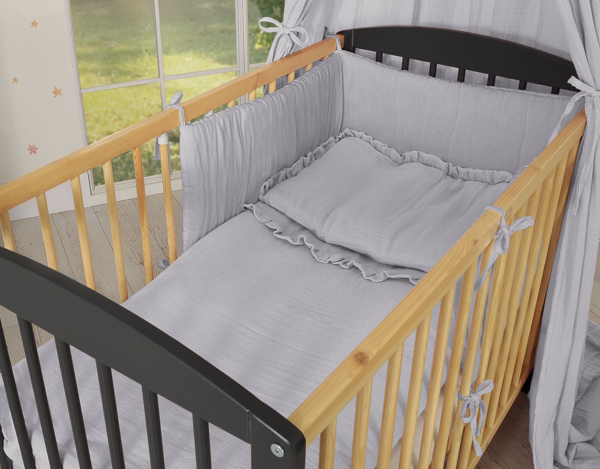 Mousseline baby kussensloop en dekbedovertrek 100x135cm