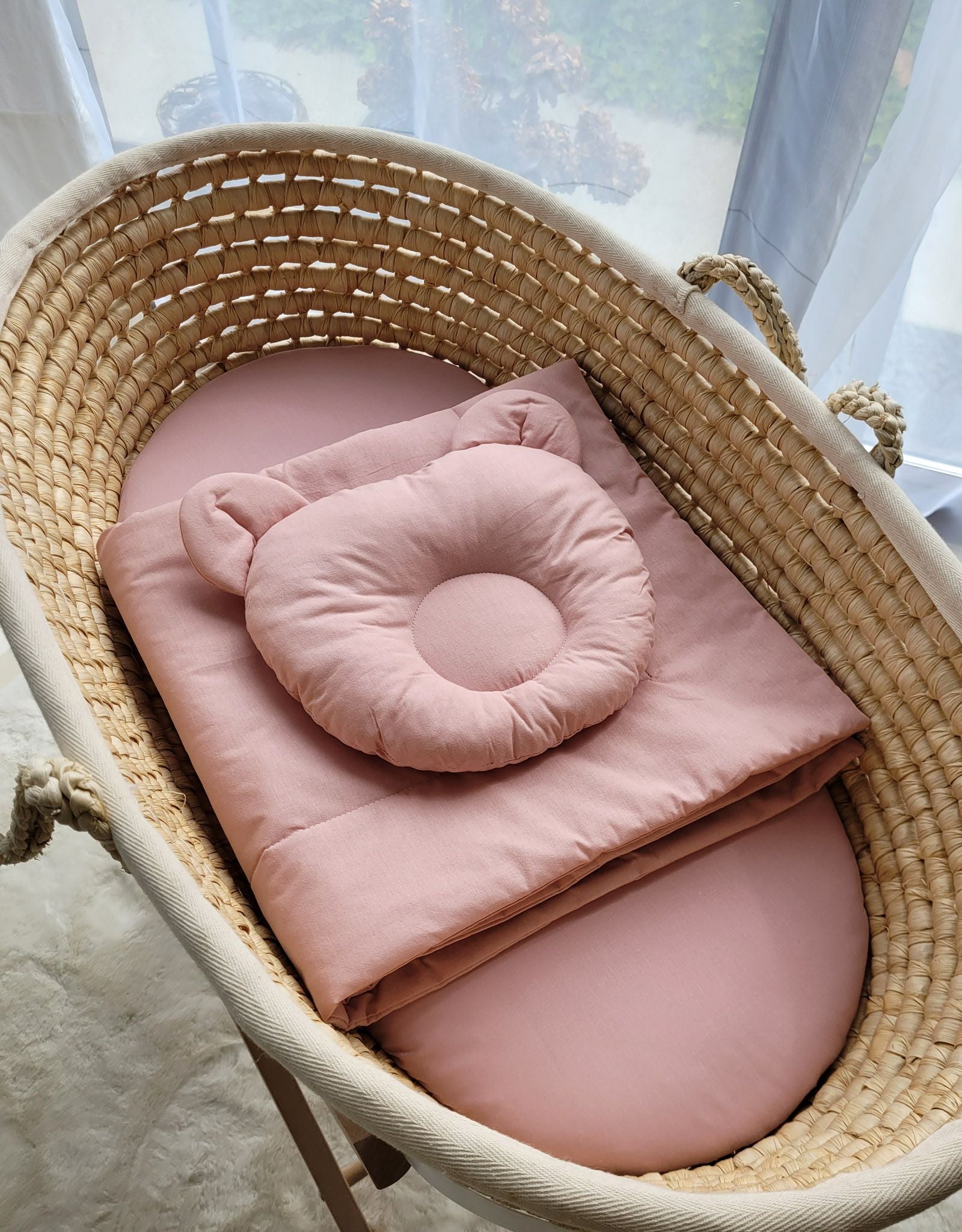 Baby deken met vulling en teddybeer kussentje