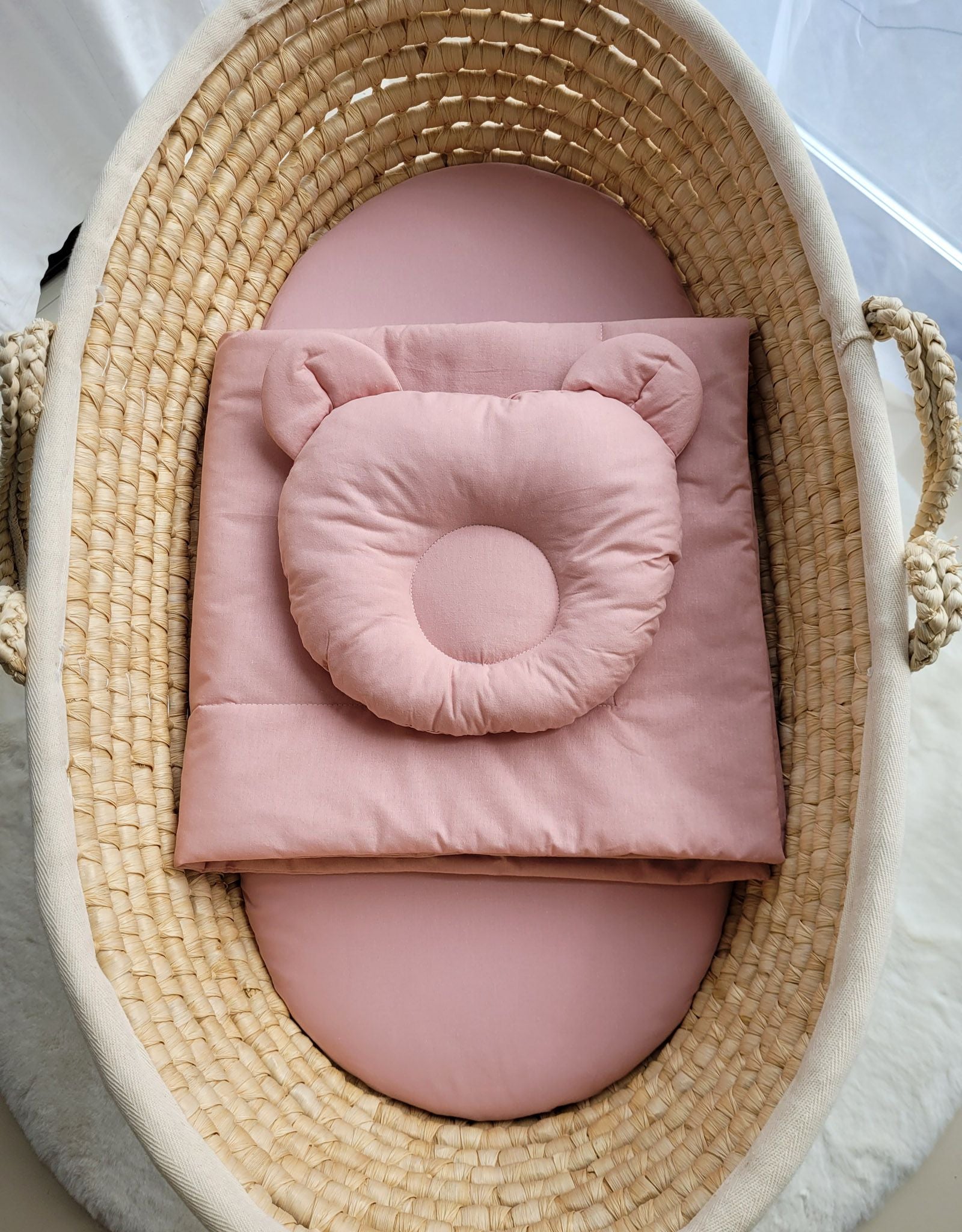 Baby deken met vulling en teddybeer kussentje